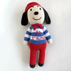 Estella NYC Dog "Je T'aime" Organic Cotton Beige Plush Handmade Knit-Peru